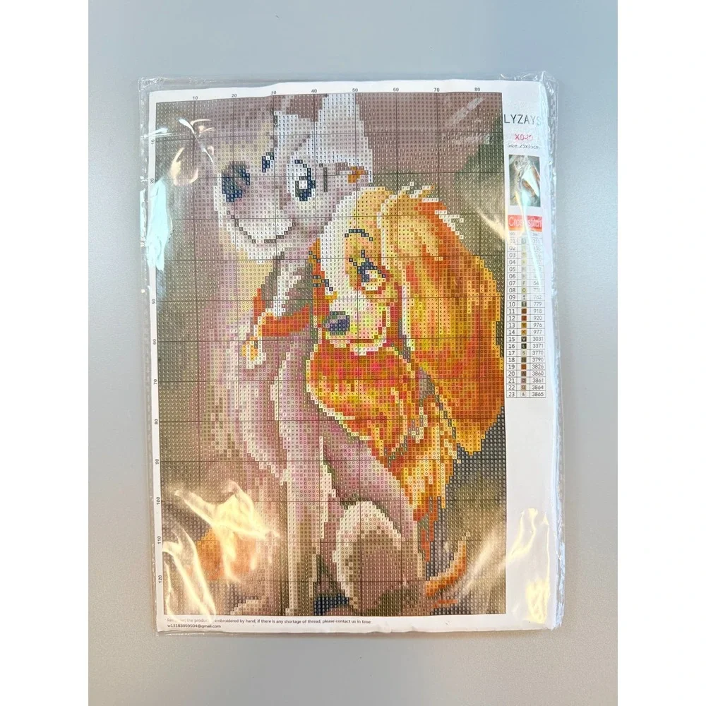 LWZAYS Cross Stitch Kit Baby Groot Yoda Lady & Tramp 25x35cm X035 X038 X040 New